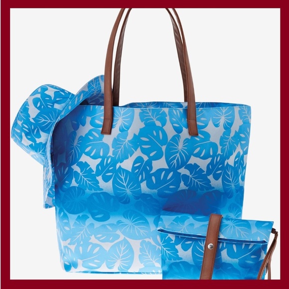 TROPICAL 3-PIECE BEACH TOTE SET - Picture 1 of 3
